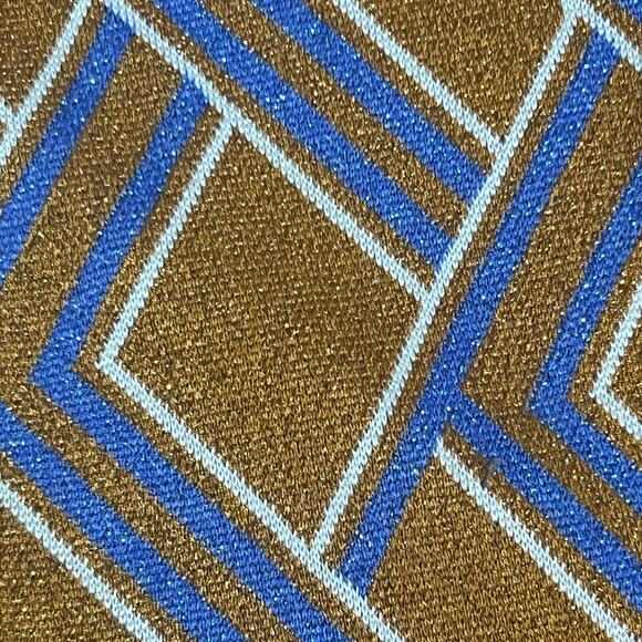 Forever 21 Size XL Retro 70s Flare Leg Stretch Pants Gold Glitter Geometric - Picture 9 of 9